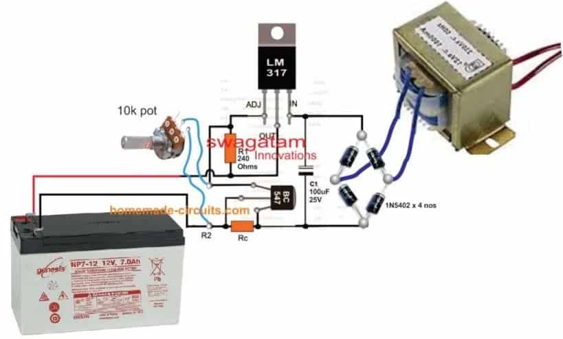 12V Battery Charger Circuits – Homemade Circuit Projects