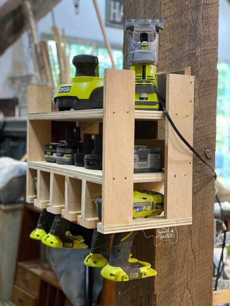 Scrap Wood Projects Quick Tool Charging Station – Saved by Scottie