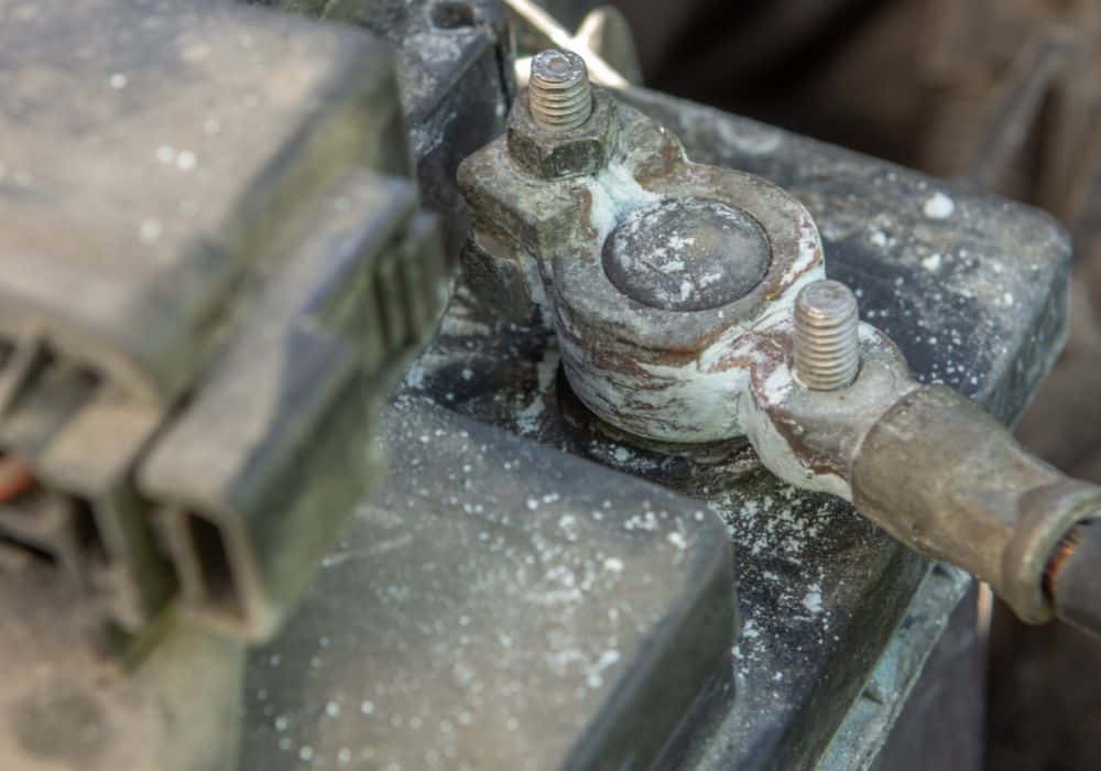 corroded car battery terminal